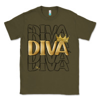 Army Green diva Classic Tee - MaliasSmallBusiness
