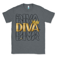 Charcoal Heather diva Classic Tee - MaliasSmallBusiness