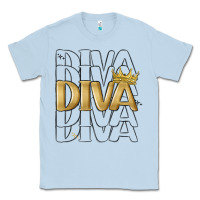 Dusty Blue diva Classic Tee - MaliasSmallBusiness