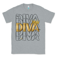 Heather Grey diva Classic Tee - MaliasSmallBusiness