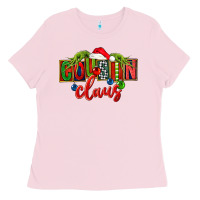 Bubblegum Pink Cousin claus christmas Ladies Tee - FaDigitalArtStudio