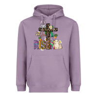 Lavender He is risen Easter Heavyweight Hoodie - NancyCooperArtShop