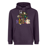 Plum He is risen Easter Heavyweight Hoodie - NancyCooperArtShop