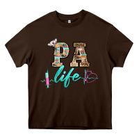 Chocolate Brown western nurse pa  life Heavy Core Tee - BarkalooDesign