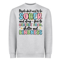Heather Grey people dont need to be sober and drugfree to deserve food Heavyweight Sweatshirt - MaliasSmallBusiness