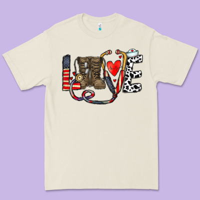 America Nurse Premium Tee Designed By Cowhidedigitalart