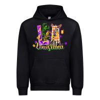Black Louisiana LA Mardi Gras Urban Hoodie - FaDigitalArtStudio