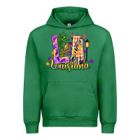 Emerald Louisiana LA Mardi Gras Urban Hoodie - FaDigitalArtStudio