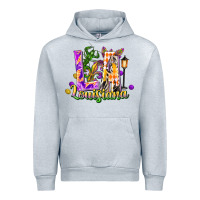 Heather Grey Louisiana LA Mardi Gras Urban Hoodie - FaDigitalArtStudio