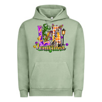 Pigment Oil Green Louisiana LA Mardi Gras Urban Hoodie - FaDigitalArtStudio