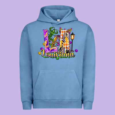 Louisiana La Mardi Gras Urban Hoodie Designed By Fadigitalartstudio