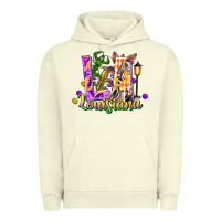 Pigment Pistachio Louisiana LA Mardi Gras Urban Hoodie - FaDigitalArtStudio
