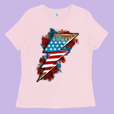 American Lightning Bolt Ladies Tee Designed By Neo Western