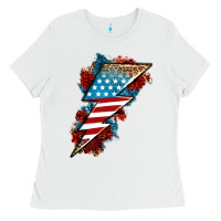 White American lightning bolt Ladies Tee - Neo Western