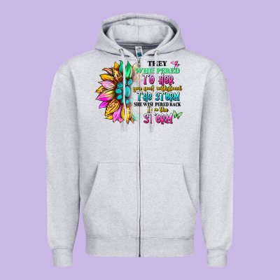 They Whispered To Her You Can't Withstand The Stor Zipper Hoodie Designed By Artiststas