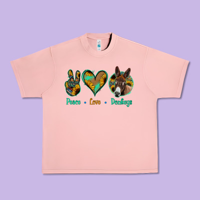 Peace Love Donkeys Urban Heavy Tee Designed By Jasminsmagicworld