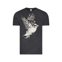 Vintage Black Flying Downy Woodpecker Vintage Tee - LillyAllenDesigns