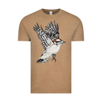 Vintage Coffee Flying Downy Woodpecker Vintage Tee - LillyAllenDesigns