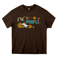 Chocolate Brown ew people with cross Heavy Core Tee - HRA Design Shop