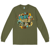 Army Green pray wait trust crosses christian Long Sleeve Tee - NancyCooperArtShop