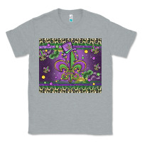 Heather Grey mardi gras fleur de lis Classic Tee - MaliasSmallBusiness