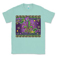 Seafoam mardi gras fleur de lis Classic Tee - MaliasSmallBusiness