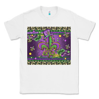 White mardi gras fleur de lis Classic Tee - MaliasSmallBusiness