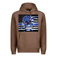 Chestnut police flag patriotic skull Premium Hoodie - TumblerDesignByShophia
