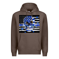 Coffee police flag patriotic skull Premium Hoodie - TumblerDesignByShophia