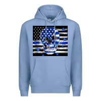 Colony Blue police flag patriotic skull Premium Hoodie - TumblerDesignByShophia