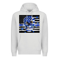 Dove Grey police flag patriotic skull Premium Hoodie - TumblerDesignByShophia