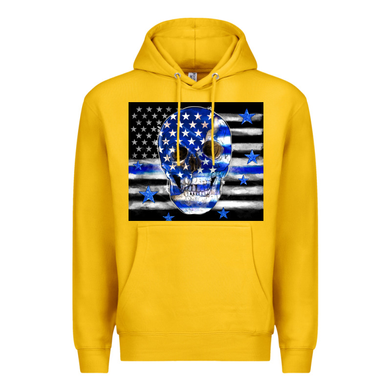 Police Flag Patriotic Skull Premium Hoodie by TumblerDesignByShophia | Teevron