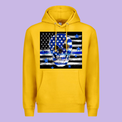 Police Flag Patriotic Skull Premium Hoodie Designed By Tumblerdesignbyshophia
