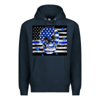 Navy police flag patriotic skull Premium Hoodie - TumblerDesignByShophia