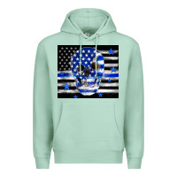 Seafoam police flag patriotic skull Premium Hoodie - TumblerDesignByShophia