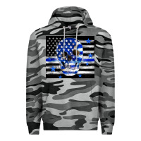 Slate Camo police flag patriotic skull Premium Hoodie - TumblerDesignByShophia