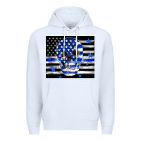 White police flag patriotic skull Premium Hoodie - TumblerDesignByShophia