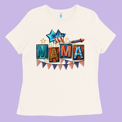 All American Mama 4th Of July Ladies Tee Designed By Cowgirlartshop