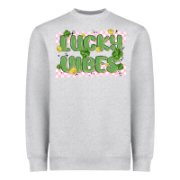 Heather Grey lucky vibes Heavyweight Sweatshirt - MaliasSmallBusiness