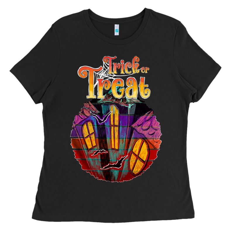 Trick Treat Black Ladies Tee by JahusDesignShop | Teevron