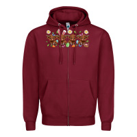 Burgundy easter day baby heifers Zipper Hoodie - Artiststas
