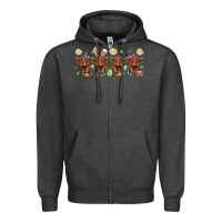 Charcoal Heather easter day baby heifers Zipper Hoodie - Artiststas