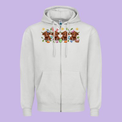 Easter Day Baby Heifers Zipper Hoodie Designed By Artiststas