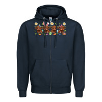 Navy easter day baby heifers Zipper Hoodie - Artiststas