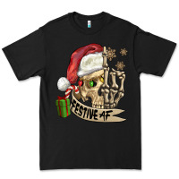 Black festive af christmas skull Premium Tee - FaDigitalArtStudio