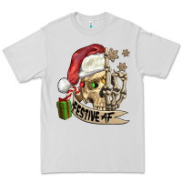 Dove Grey festive af christmas skull Premium Tee - FaDigitalArtStudio