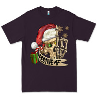 Plum festive af christmas skull Premium Tee - FaDigitalArtStudio