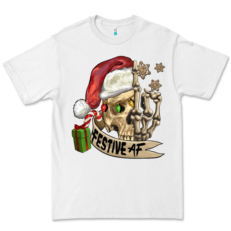 Festive Af Christmas Skull Premium Tee by FaDigitalArtStudio | Teevron
