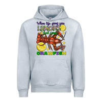 Heather Grey when life gives you lemons boil some crawfish mard Urban Hoodie - FaDigitalArtStudio