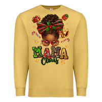 Antique Gold mama claus afro messy bun Premium Sweatshirt - texasbilliewilder